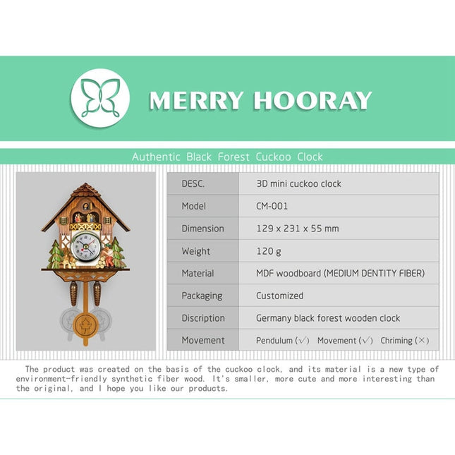 Klassisk gøgur i træ med pendul