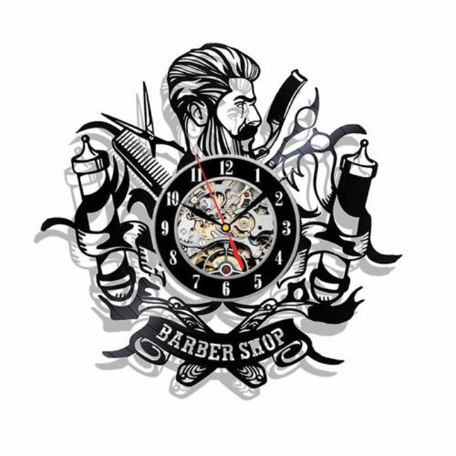Barbershop dekoration vinylplade ur