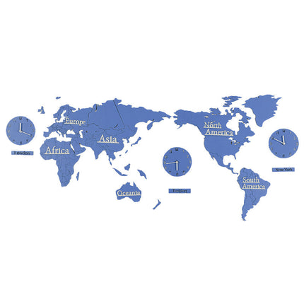 Originalt verdenkort vægur i trælook