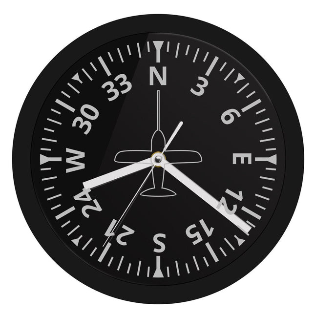 Vægur med flyinstrument design og lys