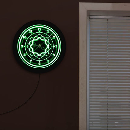 Abstrakt design vægur med LED-lys