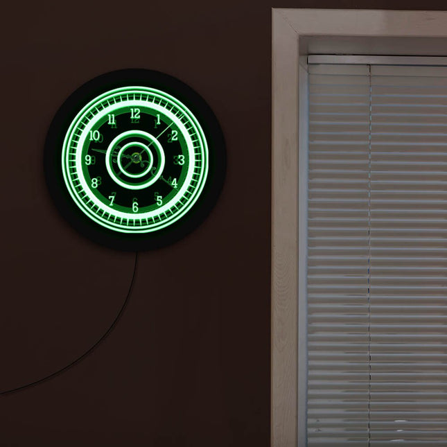 Moderne lysende vægur til soveværelse