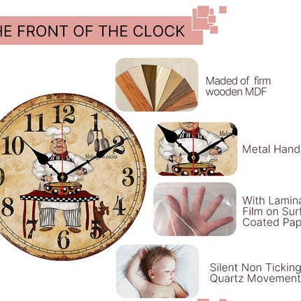 Retro vægur med farverigt design