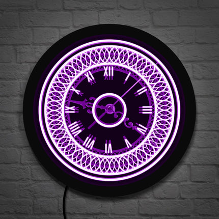 Dekorativt LED vægur med ornamenter
