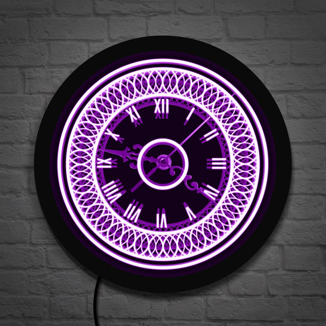 Dekorativt LED vægur med ornamenter
