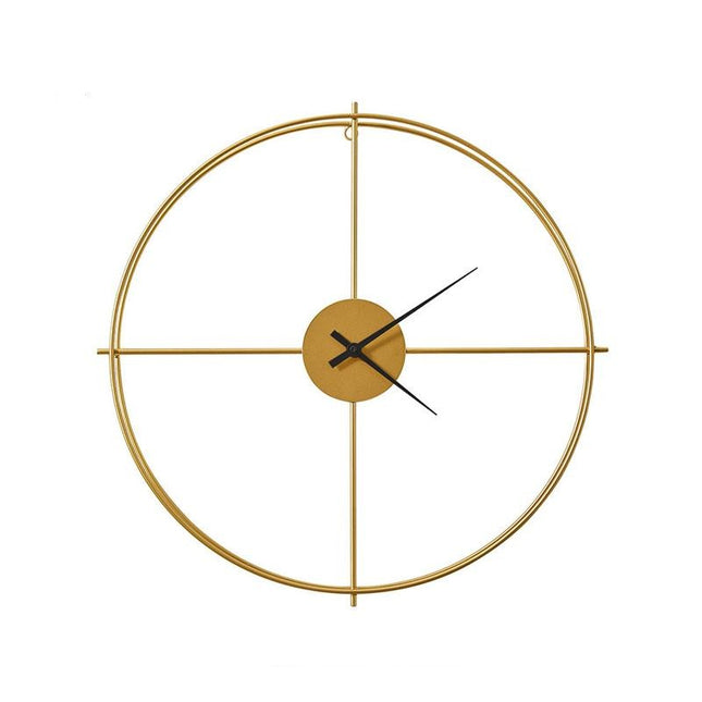 Rundt minimalistisk vægur i guldmetal