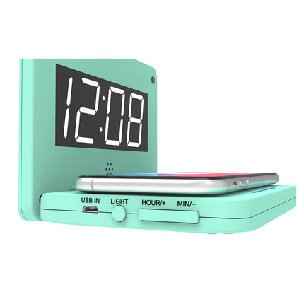 Digitalt vækkeur med trådløs oplader