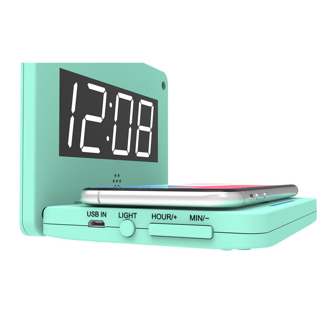 Digitalt vækkeur med trådløs oplader