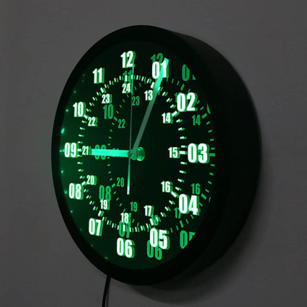 Vægur i militær stil med LED