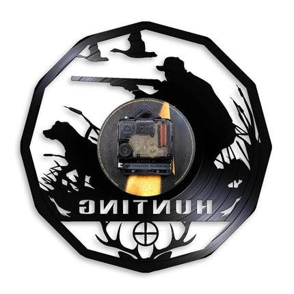 Vinyl ur med jæger og hund