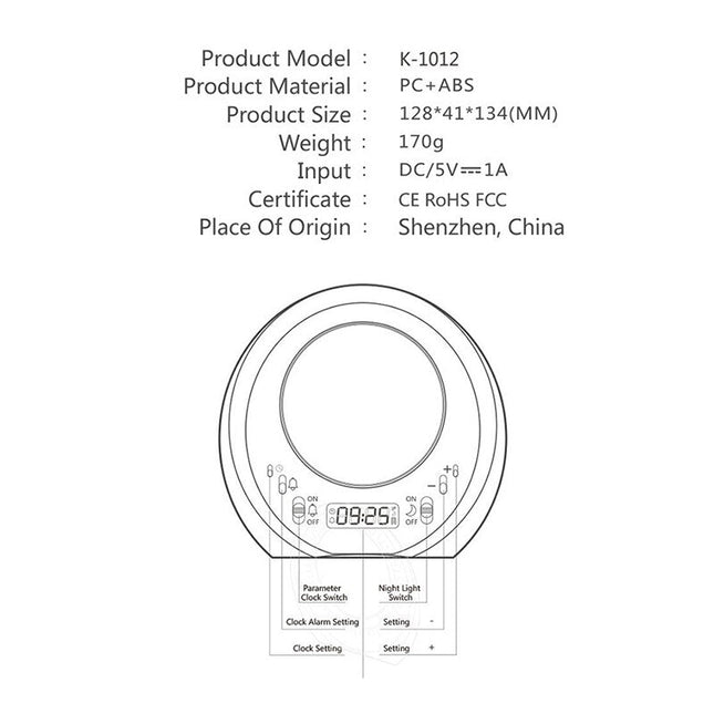 Futuristisk bordur med måne natlampe