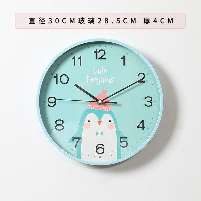 Rundt vægur med sød kanin