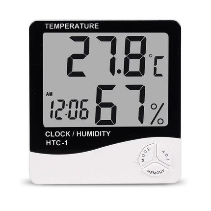 Digitalt vækkeur med termometer hygrometer