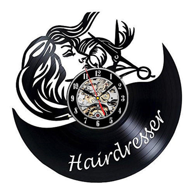 Barbershop dekoration vinylplade ur