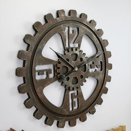 Stort industrielt vægur som tandhjul