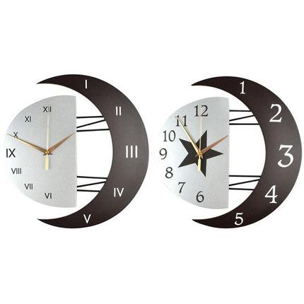 Vægur formet som halvmåne og stjerne