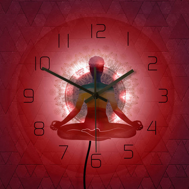 Vægur til meditation med yoga motiv