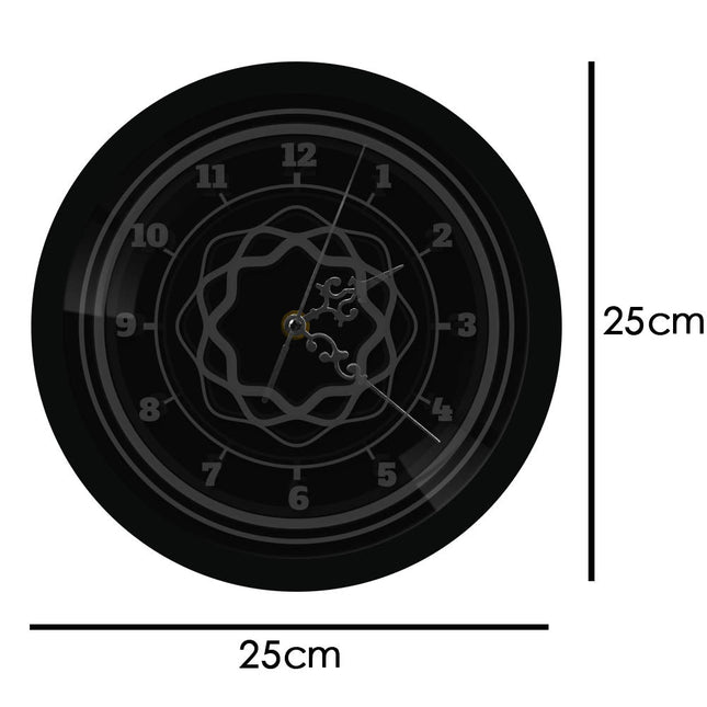 Abstrakt design vægur med LED-lys