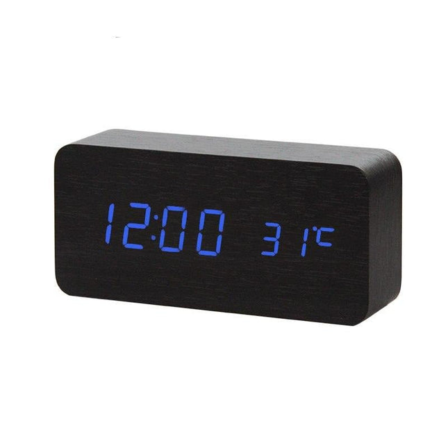 Digitalt LED vækkeur med temperaturvisning