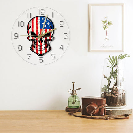 Vægur med kranie og USA flag