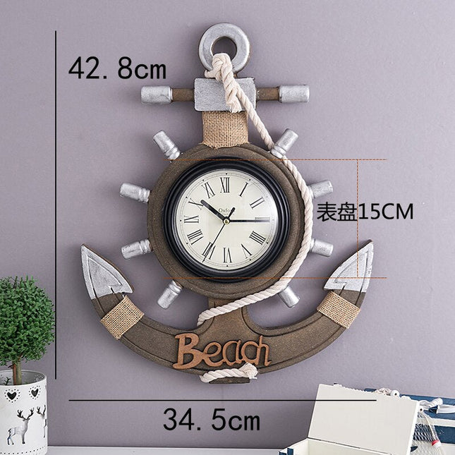 Maritimt vægur formet som anker