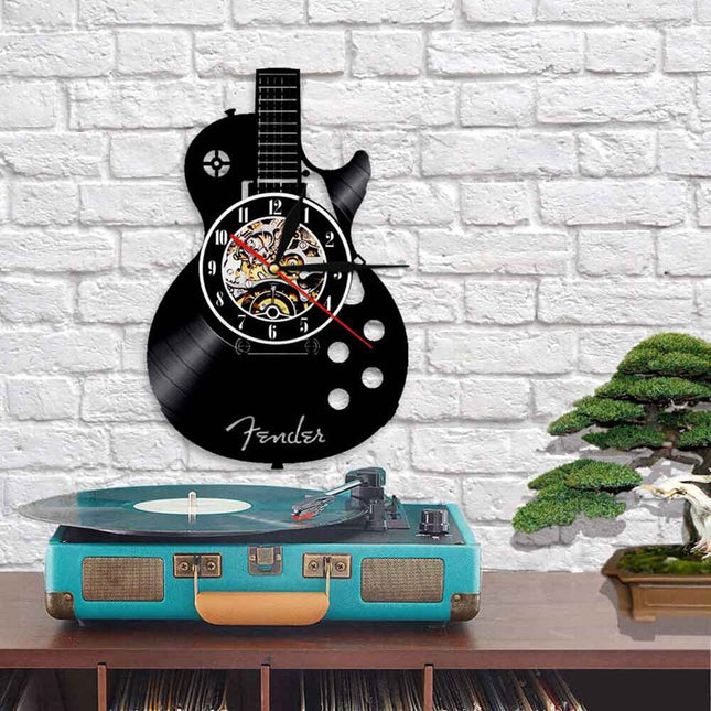 Elektrisk guitar vinyl ur til musiker