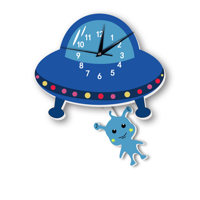 UFO vægur med alien pendul