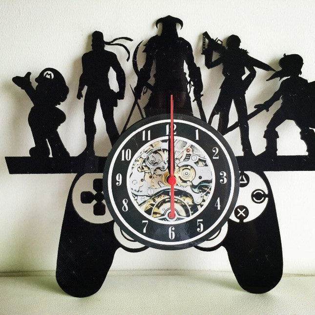 Gamer controller vinyl ur til spilleværelse
