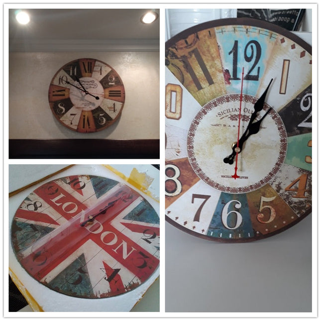 Romantisk vægur med lyserøde roser