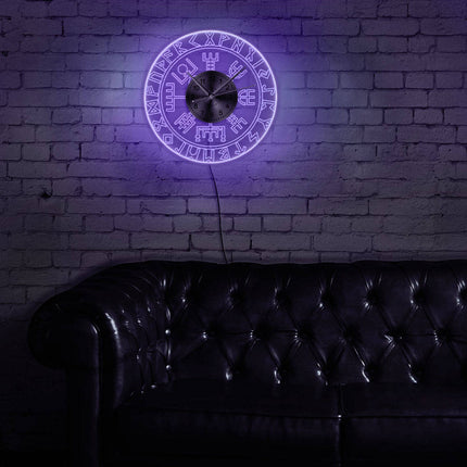 Vikinge runer vægur med LED-lys