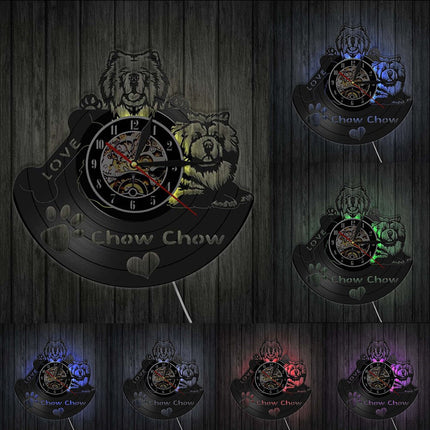 Unikt vinyl ur med Chow Chow