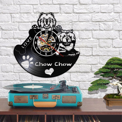 Unikt vinyl ur med Chow Chow