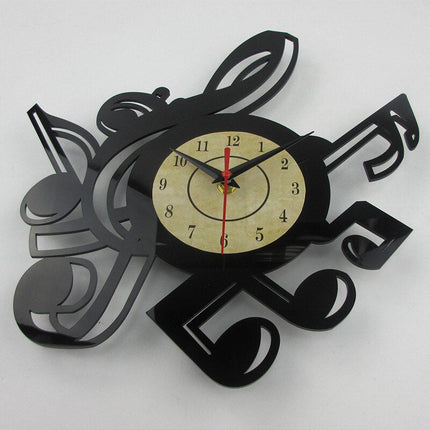 Musikalsk vinyl ur med G-nøgle design