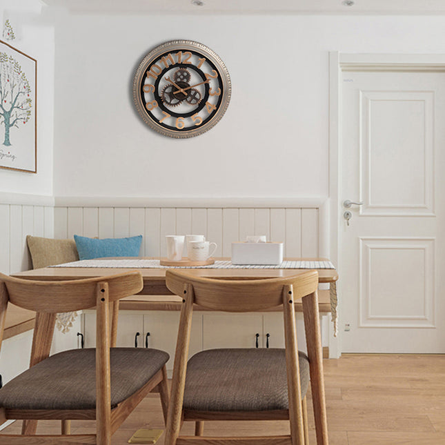 Stort vægur med romertal tandhjul