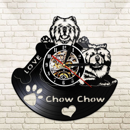 Unikt vinyl ur med Chow Chow