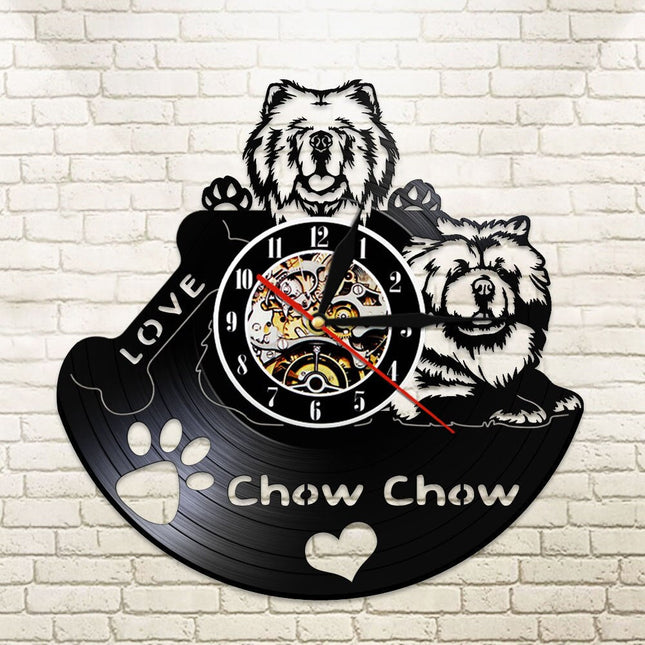 Unikt vinyl ur med Chow Chow