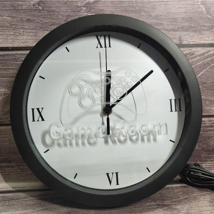 Lysende 'Game Room' vægur til gamere