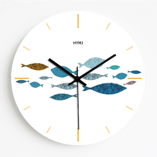 Vægur med marmor og rosaguld glitter