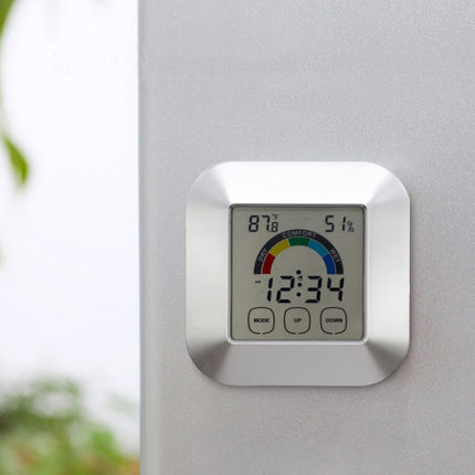 Digitalt skrivebordsur med vejrudsigt