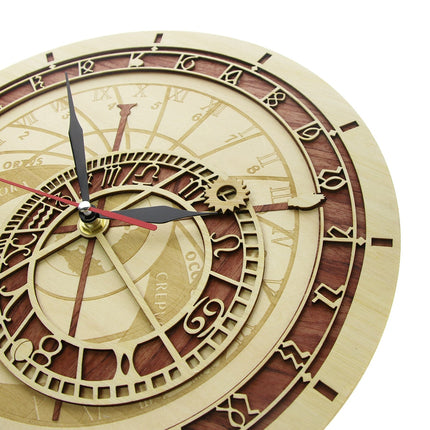 Astronomisk vægur i træ design