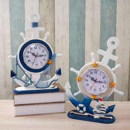 Maritimt bordur med ror og fyrtårn