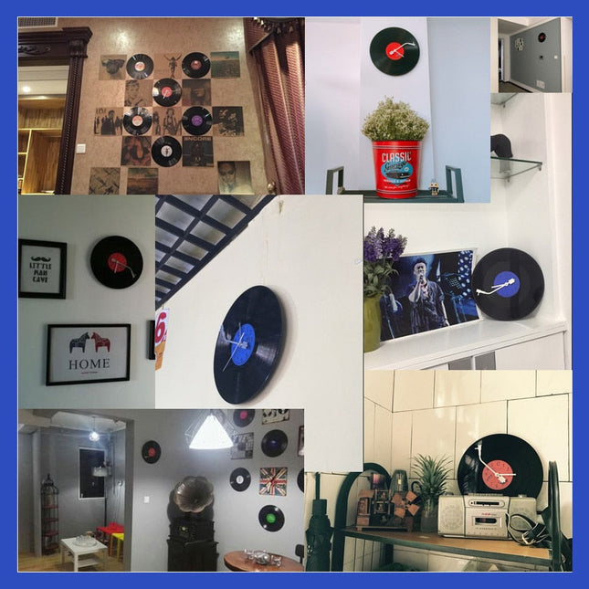 Retro vinylplade ur til væggen