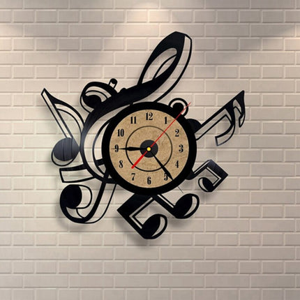 Musikalsk vinyl ur med G-nøgle design