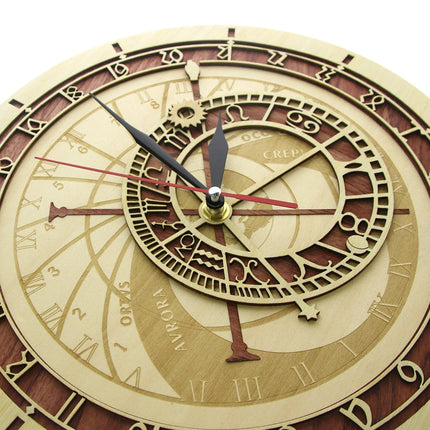 Astronomisk vægur i træ design