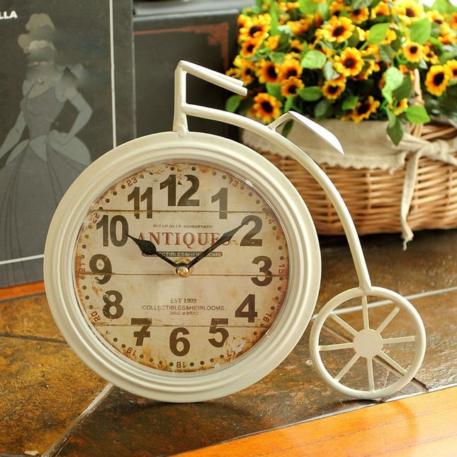 Vintage cykelur til bord eller hylde