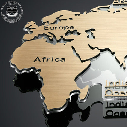 Stort vægur med verdenkort til køkken