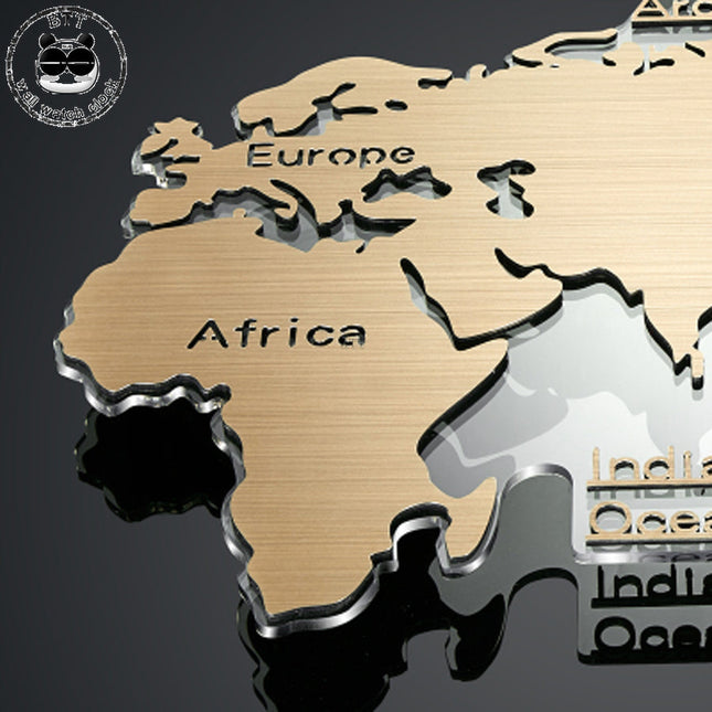 Stort vægur med verdenkort til køkken