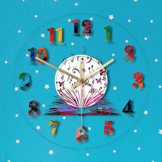 Kreativt akryl vægur med musik motiv