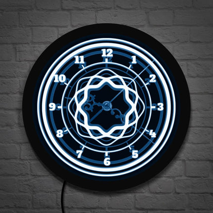 Abstrakt design vægur med LED-lys