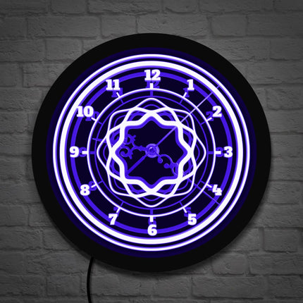 Abstrakt design vægur med LED-lys